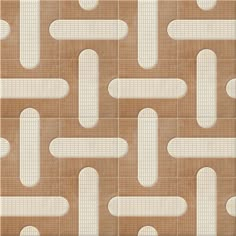 a brown and white tile pattern with rounded shapes