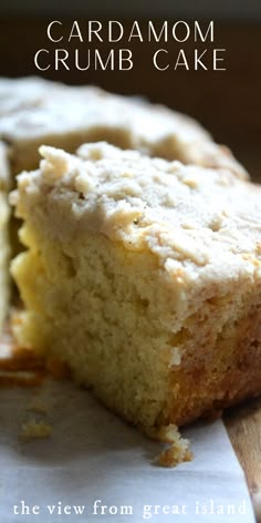 A slice of cardamom crumb cake, warm from the oven Think Food, Breakfast Cake, Moist Cakes