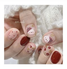 Korean Christmas Nails, Noel Nail, Navidad Nails, Korea Nail Art, Trendy Christmas Outfits, Sassy Nails