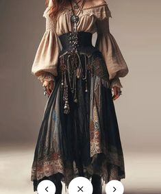 Victorian Boho Fashion, Gypsiesoul Fashion Outfits, Fantasy Fashion Aesthetic, Midevil Outfits Female, Whimsigoth Aesthetic Fashion, Fantasy Aesthetic Outfits, Modern Medieval Fashion, Renassiance Fair Outfits