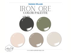 the iron ore color palette is shown in four different shades, including neutrals and browns