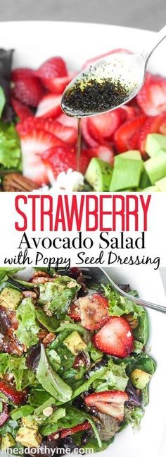 strawberry avocado salad with poppy seed dressing