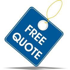 a free quote sign hanging from a string with the word free quote written on it