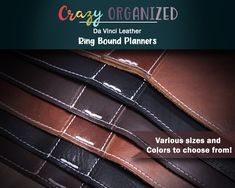 three different types of leathers with the words crazy organized