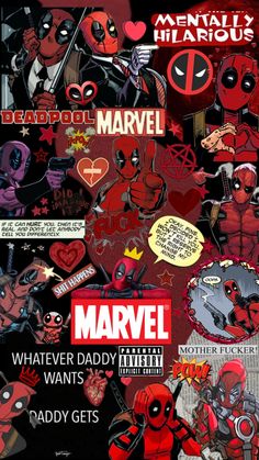 the deadpool and deadpool characters are depicted in this poster