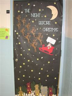 a door decorated to look like santa's sleigh