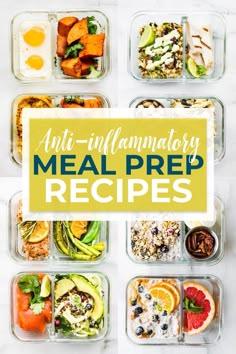 anti-inflammatory diet meal prep recipes challenge can help reset and heal your body of inflammation. Join the meal prep recipes challenge and use our easy, delicious, gluten-free recipes to help you feel better! The recipes are rich in foods that are known for their anti-inflammatory properties. Food plays a key role in reducing inflammation in the body, so use this fun challenge to help get you started! #antiinflammatory #paleo #mealprep #dairyfree #mealplan Diet Meal Prep, 1200 Calorie Diet Meal Plans, Breakfast Low Carb, Meal Prep Recipes, Reducing Inflammation, Inflammatory Diet