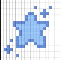 a cross stitch pattern with blue squares in the shape of a person's head