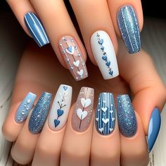 Classy Nail Art, Classy Nail, Nail Bracelet, Romantic Nails, Fancy Nails Designs, Nail Art Designs Diy, Pretty Nail Art Designs, Acrylic Nails Coffin Pink, Winter Nail Designs