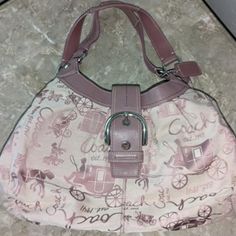 Authentic Coach Signature Horse & Carriage Large Pink Hobo Bag Certification Id# D1069-F15209 Pink Hobo Bag, Horse Carriage, Hobo Bag, Fitness Inspo, Coach Bags, Fit Inspo, Bag Lady, Horses, Fast Delivery