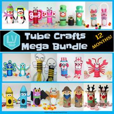 paper tube crafts mega bundle 12 month olds