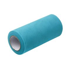 a roll of blue fabric on a white background