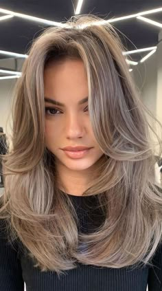 Blonde To Brunette Hair Transformation, Black To Blonde Hair Transformation, Hair Inspo Color Light Brown, Butterfly Haircut With Money Piece, Very Dark Blonde Hair, Light Brown Hair Transformation, Light Brown Hair With Blonde Highlights Medium Length, Low Highlights For Brown Hair, Light Brown With Balayage