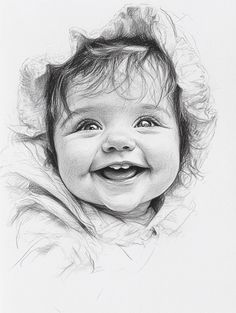 Mom And Toddler, Sketch From Photo, Portrait Drawing Tips, Portrait Au Crayon, Portrait Tutorial, Hand Drawn Portraits, Custom Pencils, Portrait Sketch, Baby Drawing