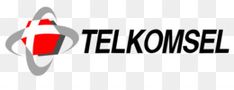 the telkomsel logo is shown in black and red on a transparent background