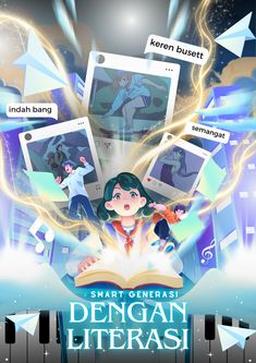 the poster for smart genasi dengan literrasi