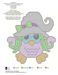 a cross stitch pattern with a cat wearing a hat