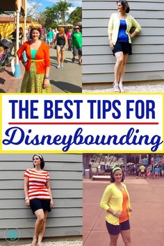 the best tips for disneybounding with pictures of women in different outfits and colors