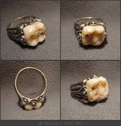 Teeth Jewelry Aesthetic, Oddity Jewelry, Human Teeth Jewelry, Tooth Jewel, Teeth Ring, Oddities Jewelry, Zombie 3, Flesh And Bone, Tooth Jewelry