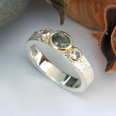 Saphire Jewelry, Green Wedding Rings, Commitment Ring, Torch Fired Enamel Jewelry, Dome Rings, Gold And Silver Ring, Engagement Ring Types, Finger Band, Topaz Birthstone