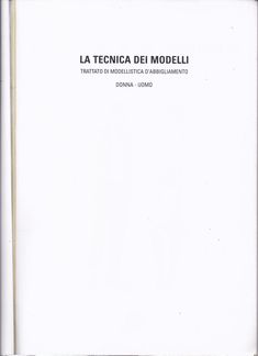 an open book with writing on the front and back cover, in black ink that reads la tecnica dei modeli