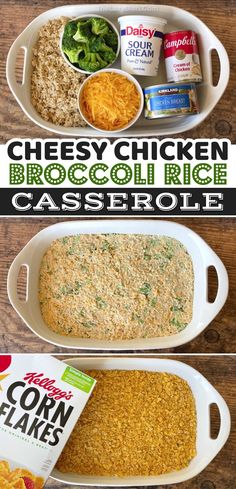 this cheesy chicken broccoli rice casserole is an easy dinner idea