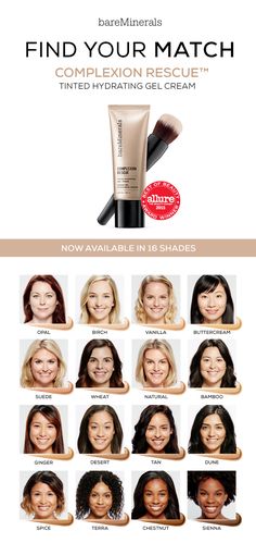 Complexion Rescue™ Tinted Hydrating Gel Cream A multi-tasking genius that combines skincare benefits and naturally radiant coverage in one. Powerful hydration meets radiant healthy-looking coverage. 100% of women experienced improvement in skin texture and 215% increase in skin hydration after just one week. Now availablein 16 shades on bareMinerals.com Mackenzie Turner, Bare Minerals Complexion Rescue, Ashley Brown, Skincare Benefits, Anna Campbell, Skin Hydration, Bare Minerals, I Love Makeup, Skin Tips