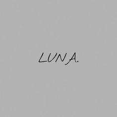 the word luna written in black ink on a gray background