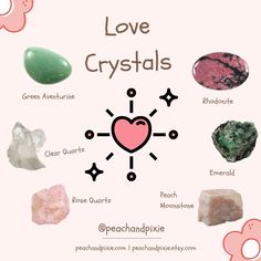 Crystals Combination, Crystal Meanings Charts, Crystal Combinations, Crystals For Love, Love Crystals, Crystal Room, Crystal Heart Earrings