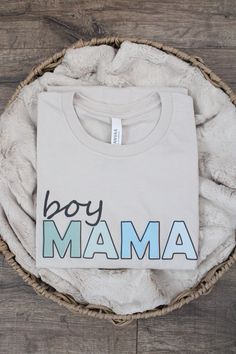 Show off your love for your boy(s) with our Boy Mama T-Shirt! This perfect tee is not only cute and comfy, but it's also a great way to express your pride as a boy mom. Don't miss out on this must-have addition to your wardrobe. Boy Mom Shirt, Cricut Business, Mom Of Boys Shirt, Boy Mama, Swaddle Sets, Lovey Blanket, Coming Home Outfit, Changing Pad Cover, Boy Mom