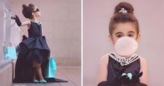 Breakfast At Tiffany Photoshoot, Tiffany Costume, Portrait Concept, Birthday Breakfast Party, Audrey Hepburn Inspired, Ideas For Breakfast, Mother Daughter Photos, Themed Photography, Inspired Photoshoot