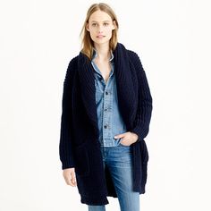 Collection bonded wool sweater-jacket : sweaters | J.Crew Shawl Collar Sweater, Black Room, Jcrew Collection, Special Dresses, Tomboy Fashion, Knit Jacket, Covet Fashion, Dress Code, Sweaters Oversized