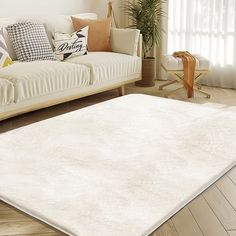 PRICES MAY VARY. 【Ultra Soft & Comfy】Fluffy area rugs meticulously crafted from ultrasoft faux rabbit fur, this rug offers an unparalleled level of comfort and an exquisite softness that simply envelops you. Tejoe Area Rugs creates a haven of sumptuous coziness.Size approx 96 x 120 inchs ( 8 x 10 ft ). 【Premium Material & Durable】 Premium & durable plush carpet is made of 650gsm high quality faux rabbit fur fabric, providing super soft touch and unparalleled comfort. The bottom of the carpet is Rug With Ivory Couch, Rugs In Bedroom Modern, Fluffy Rugs Bedroom, Faux Fur Area Rug, Fluffy Carpet, Fur Carpet, Carpets For Kids, Shaggy Rugs, 4x6 Area Rugs