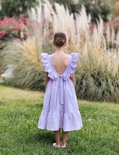 Lavender Flower Girl, Lavender Flower Girl Dress, Girls Linen Dress, Boho Flower Girl Dress, Linen Flower, Boho Flower Girl, Dress Lavender, Lavender Flower, Junior Bridesmaid