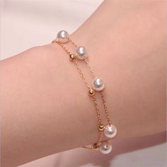 Freshwater pearl real pearl bracelet female millet beads bracelets gift simple and compact Pearl size: 5MM-6MM Color: white pearl Noted: there are growing in the shell. So might have a little defect. It’s normal. Because all of from natural growth. Material: real freshwater pearl, plant rose gold, cotton line, Freshwater pearl 4mm-5mm millet bead pearl bracelet can be adjusted in size, connected in series with cotton thread, with rose gold lock design, fashionable and versatile My stock have mix Real Pearl Bracelet, Pearl Charm Bracelet, White Pearl Bracelet, Beads Bracelet Design, Classic Bracelets, Gold Bead Bracelets, Jewellery Ideas, Handmade Wire Jewelry, Pearl Charms