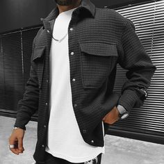 Thermal Jacket, Men Fashion Casual Shirts, Fall Outfits Men, Mens Outfit Inspiration