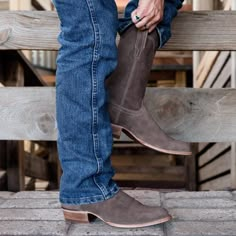 Men's Suede Cowboy Boots | The Johnny - Granite | Tecovas Mens Cowboy Boots Size 9, Western Boots For Men Summer, Luxury Western Style Cowboy Boots With Moc Toe, Mens Boots Online Western, Western Boots For Men Short, Western Boots For Men Party, Luxury Suede Cowboy Boots For Ranch, Luxury Leather Rugged Cowboy Boots, Tecovas Boots Mens Suede