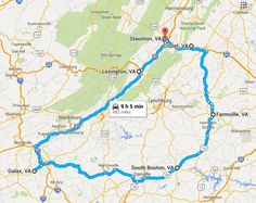 a map showing the route to st louis, va and longton, va on google maps