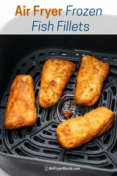 air fryer frozen fish fillets cooking in an air fryer