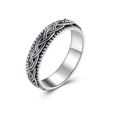 PRICES MAY VARY. 【Celtic Knot Fidget Ring】Unique Celtic knot used in spinner fidget ring. Without beginning and ending, Celtic knot symbolizes life and eternity. Unique Irish Gifts for Men Women. 【925 Sterling Silver Fidget Ring】 The Celtic spinner ring is made of 925 Sterling Silver. Nickel free, Lead free and Anti Allergy. Tarnish resistant and suitable for long term wear. We recommend choosing a half or a full size up than your regular size for the best fit. 【Unique Irish Jewelry Gifts】 The C Silver Celtic Rings, Celtic Ring, Celtic Knot Designs, Celtic Knot Ring, Celtic Rings, Fidget Rings, Silver Spinner Rings, Spinner Ring, Celtic Jewelry