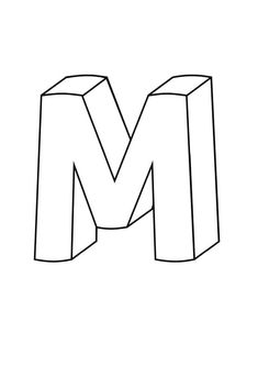 the letter m is made up of two blocks and has been drawn in black ink