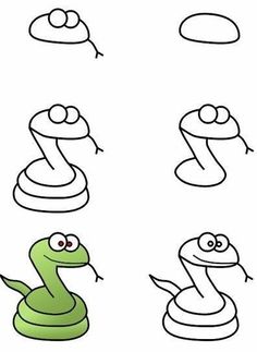 how to draw cartoon snake for kids step by step drawing instructions, easy drawings, doodles, learn to draw, art lessons, snakes, the incredible, person, children, coloring, learning, illustration, sketches, pencil, animals, artwork, drawings, pictures