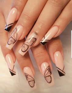 Calming Nails, Work Nails, Nail Idea, Black Nail, Soft Gel, Nails Designs, Nature Wallpaper, Black Nails, Stylish Nails