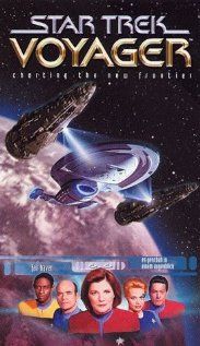 the star trek voyager movie poster is shown in front of an earth background