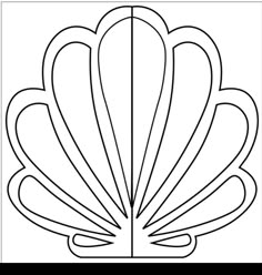 the outline of a shell is shown in black and white