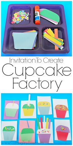 an ice cream cupcake factory is shown with the instructions for making it