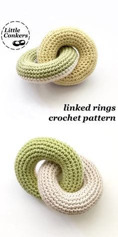 two crocheted rings sitting on top of each other