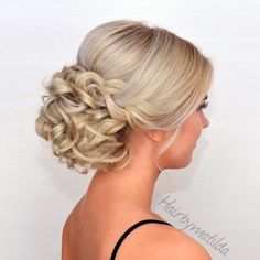 Half Sleek Half Curly Blonde Updo Long Hair Wedding Updos, Waterfall Braid Updo, Blonde Updo, Prom Hair Updo, Long Hair Wedding Styles, Prom Hairstyles For Long Hair, Long Hair Updo, Low Bun, Hair Haircuts