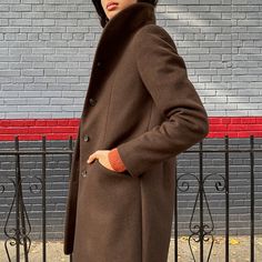 Gorgeous Cocoa Brown Winter Coat!! I've Literally Never Worn It - So It's In Perfect Condition. It's Very Warm And So Chic. Just Missed The Return Window. Here's The Original Sale Link: Https://Www.Aritzia.Com/Us/En/Product/The-Cocoon-Coat/48560.Html?Dwvar_48560_color=19192 Aritzia Brown Coat, Fitted Fall Outerwear With Fold Down Collar, Brown Winter Coat, Aritzia Jacket, Long Peacoat, Cocoon Coat, Cocoa Brown, Winter Style, Chocolate Brown