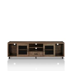 an entertainment center with two doors and three drawers